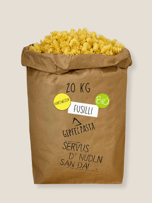 auch in 20kg Säcken erhältlich unsere Bio Pasta handgemacht
